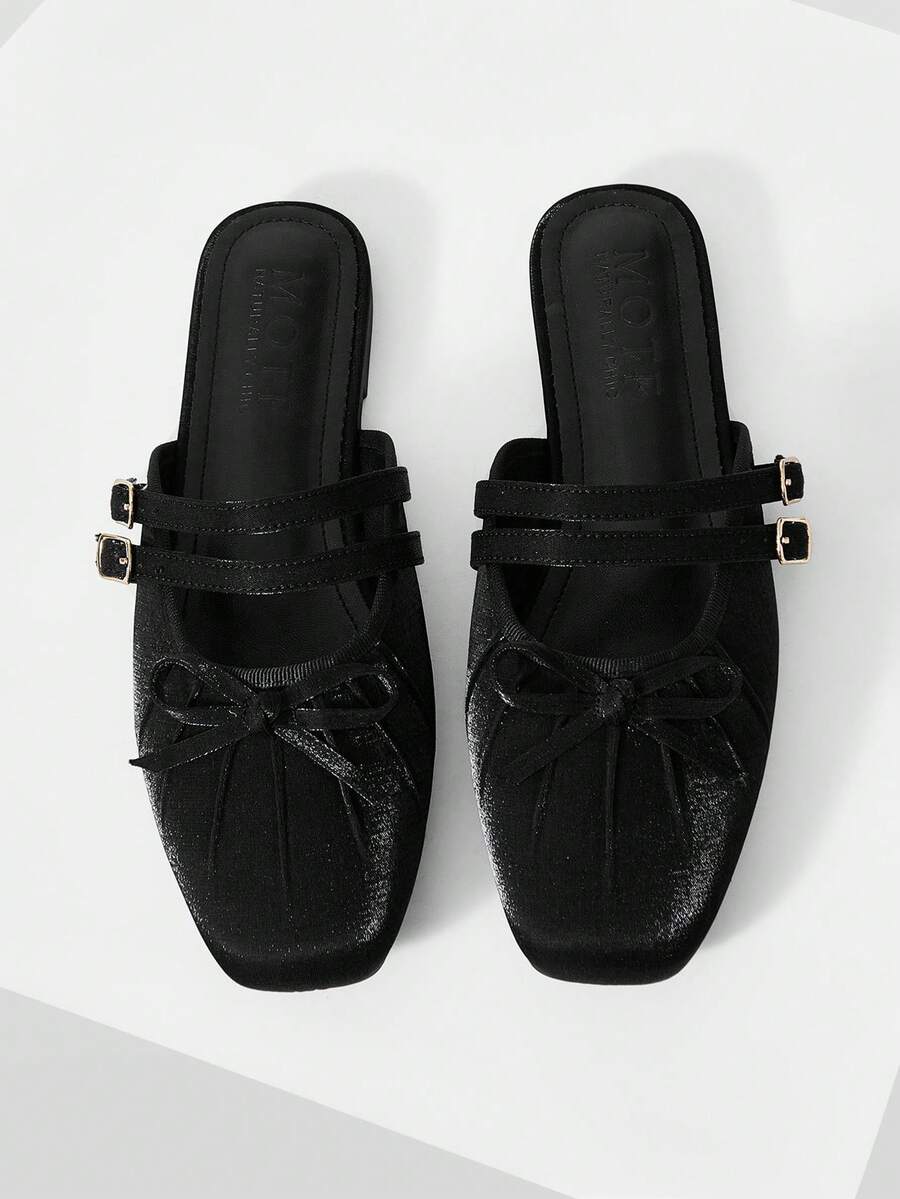 MOTF PREMIUM VINTAGE COMFORTABLE CASUAL ANKLE STRAP MARY JANE FLAT SHOES, RED OIL WAX LEATHER TEXTURE - Black - View 2