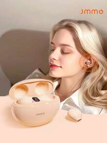 JMMO Wireless Earbuds,5.3 Dual Host Intelligent Noise Reduction For Calls,LED Power Display,Low Latency For Gaming And TV Series,HIFI Lossless Sound Quality,Compatible With Android And IOS - Beige - View 1