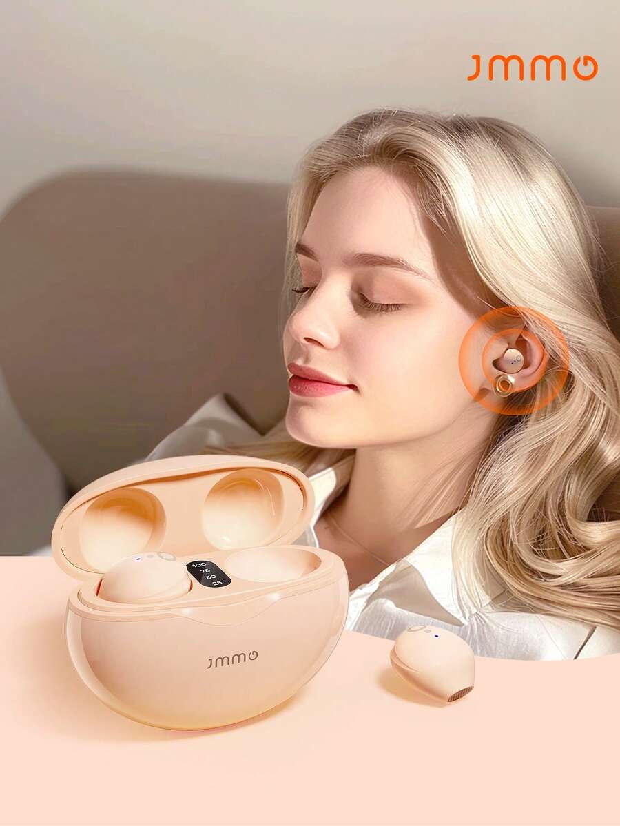 JMMO Wireless Earbuds,5.3 Dual Host Intelligent Noise Reduction For Calls,LED Power Display,Low Latency For Gaming And TV Series,HIFI Lossless Sound Quality,Compatible With Android And IOS - Beige - View 1