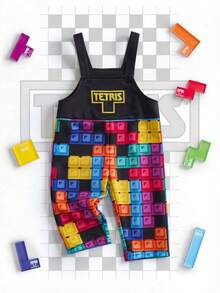 Tetris™ X SHEIN 1pc Baby Boys' Casual Colorful Geometric Print Romper - Multicolor - View 3