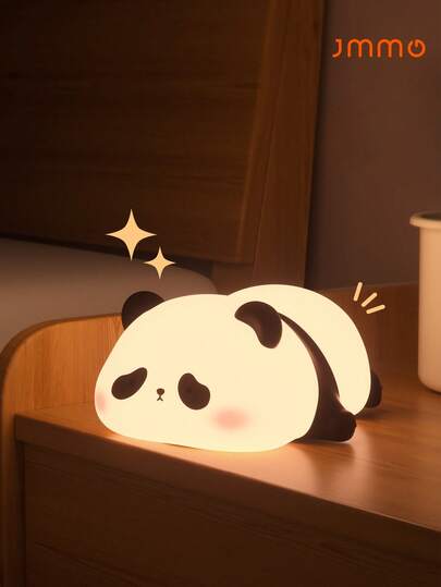 JMMO Lampă de noapte în formă de panda, lampă drăguță, lampă de masă, reglabilă, reîncărcabilă prin USB, lumină de alăptare, lumină de noapte pentru noptieră
