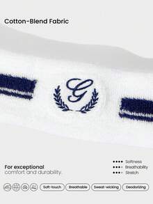 GLOWMODE Băng đô và băng đeo cổ tay bằng vải bông pha, mềm mại, không đường may, thấm hút mồ hôi, thân thiện với da, thêu họa tiết, thích hợp cho tennis, golf, pickleball và các hoạt động thường ngày. - trắng - Xem 3