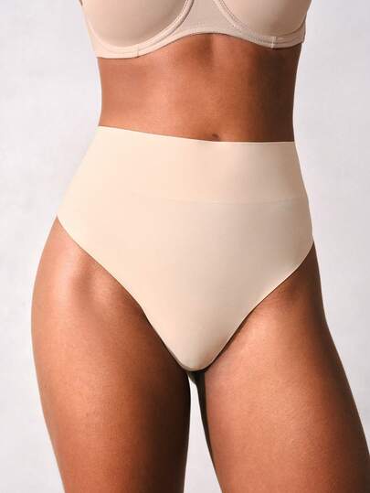 纯色高腰无缝收腹性感丁字裤