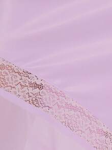 MUSERA 缎面网纱拼接垂褶不对称中长裙，春夏优雅婚礼宾客度假假日场合蜜月咖啡馆 - 淡紫色 - 查看 6