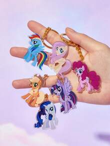 My Little Pony X SHEIN 6个卡通亚克力钥匙扣，女孩包包挂饰，女士吊坠，纪念品，收藏品，礼品，钱包，书包，背包，汽车配件 - 彩色 - 查看 2