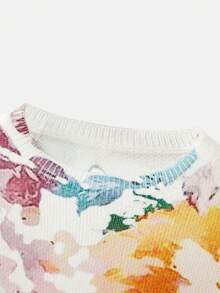 lacRébo Pull à motif floral tout-sur-tout, style français décontracté, style parisien - Multicolore - Voir 10