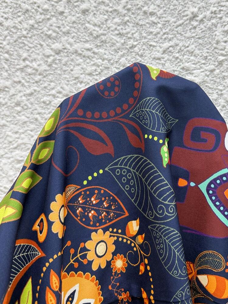 Plus Size Women Plant Print Casual Skirt Boho Skirts For Women Long Summer Skirt Bohemian Skirt  Summer Outfits Summer Clothes  Spring  Spring Outfit Women Spring Clothes Beach Vacation Outfits For Women Bohemian