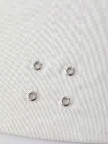 ROMWE MEN Men's Gothic Print Rivet Metal Grommet Loose Tank Top - White - View 4