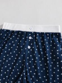 Bộ đồ mùa hè cho bé gái, họa tiết hoa nhí, gồm áo hai dây và quần short. - Màu xanh lam - Xem 5