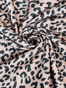 SHEIN Leopard Print Maternity Short Sleeve Fitted Dress - Khaki - View 8