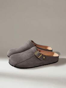 Solecia Women's New Slip-On Half-Cover Casual Flat Shoes - Dark Grey - View 2