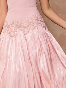 Enchnt Váy Pháp trang trí thủ công thanh lịch - Hồng - Xem 4