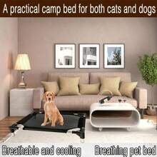 1 chiếc giường cho thú cưng bằng thép không gỉ, sử dụng được quanh năm, vải lưới có thể tháo rời và giặt được, dành cho chó. - màu đen - Xem 4