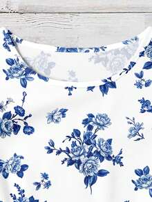 EMERY ROSE Women's Casual Floral Print Cap Sleeve Blouse - Multicolor - View 3