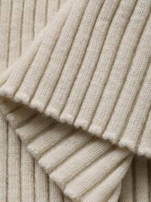 DAZY Sweater Pullover Lengan Panjang Slim Fit Wanita Warna Polos dengan Detail Renda Kontras - Aprikot - View 6