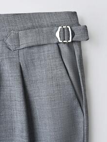 Manfinity Bizformal Men's Solid Color Pocket Casual Versatile Commute Pants, Formal - Grey - View 6