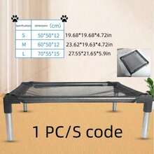 1 chiếc giường cho thú cưng bằng thép không gỉ, sử dụng được quanh năm, vải lưới có thể tháo rời và giặt được, dành cho chó. - màu đen - Xem 17