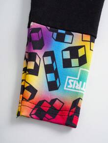 Tetris™ X SHEIN 女婴夏季休闲印花短袖T恤和裤子套装 - 彩色 - 查看 7