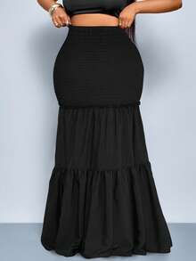 SOLERSUN Chân váy xếp ly xếp ly cỡ lớn mới dành cho nữ, độ đàn hồi cao, thiết kế đặc biệt, màu trơn đơn giản, phù hợp cho cả những dịp thường ngày và đi làm. Viền váy nhiều lớp giúp sản phẩm hoàn hảo cho những buổi hẹn hò, tiệc tối và tiệc cocktail. Một chiếc quần thời trang và đa năng dành cho nữ, phù hợp cho mùa xuân, mùa hè và mọi mùa, bao gồm cả kỳ nghỉ ở bãi biển, mùa tốt nghiệp, v.v. - màu đen - Xem 5