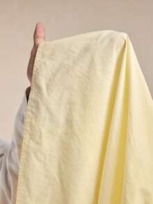 BizChic New Cream Yellow Shirt Dress With V-Neck, Asymmetrical Pleated Hem, Dropped Shoulder, Versatile For Spring/Summer Wear - Light Yellow - View 11