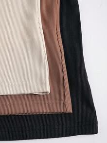 3件套纯色女士圆领T恤秋季服装 - 彩色 - 查看 4