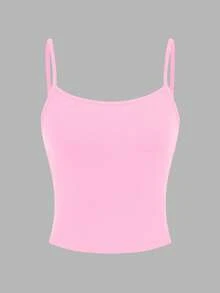 SHEIN EZwear 3pcs/Set Women's Casual Sexy Black, Pink, White Camisole Crop Top Vest Suit, Basic Summer - Multicolor - View 8