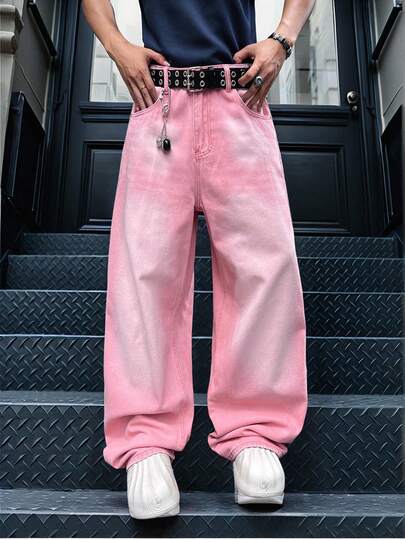 GALLERY FADE 男士休闲宽松口袋牛仔裤