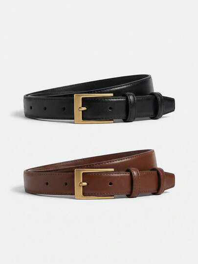 Lumivelle 1/2件百搭装饰女士腰带，优雅时尚，适合搭配牛仔裤、休闲裤、西装和连衣裙，适合情人节、母亲节和万圣节。夏季、秋季、万圣节