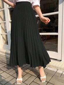 DAZY Chân váy xếp ly nữ, chân váy chữ A kiểu Hàn Quốc mùa hè - màu đen - Xem 3