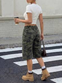 Muchica Women's Casual Camo Print Loose Fit Jeans With Side Pockets, Summer - Multicolor - View 4