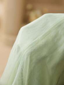 Elegant Flowing Mesh One Shoulder Twist Waist Flared Dress, Suitable For Weddings, Galas, Birthdays, Parties, All Seasons - Green - View 5