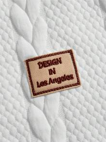 AXEPEAK 男士基本款纯色针织休闲补丁短袖两件套夏季服装，街头风版 - 白色 - 查看 4