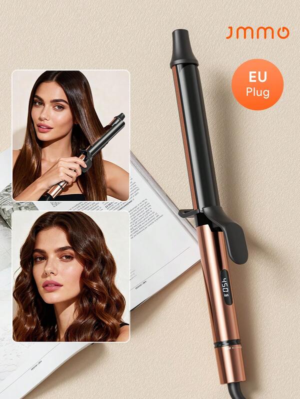 JMMO Long Barrel Curling Iron, Extra-Long Curling Wand For Smooth And Lasting Styling, Ceramic Hair Curler With 8 Heat Settings, No Heat Damage,Suitable For All Hair Types, Dual Voltage-EU Plug