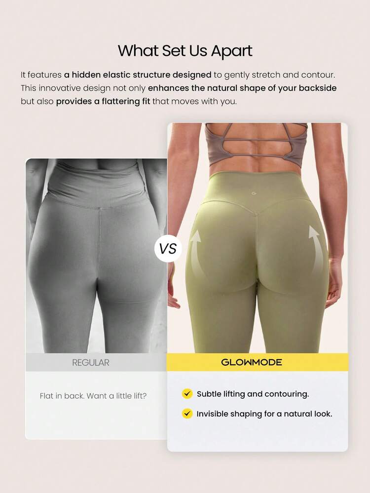 24" Peakbum Powersculpt™-Air Sculpt Flex Sweat-Wicking Cool Feel V-Waist Butt-Lifting Leggings High Impact Workout Running Training Fall Winter