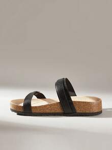 Solecia Woman Shoes Fashionable Thick-Soled Slippers For Versatile Use For Spring And Summer Vacation Shoes Summer Spring Shoes Spring Break Easter For Christmas Summer Shoes - Black - View 3