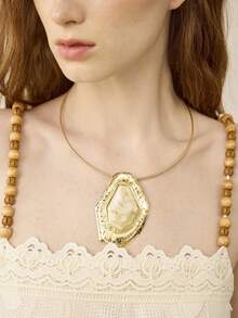 MOTF PREMIUM 预制树脂吊坠个性化壁龛项圈 - 金色 - 查看 7