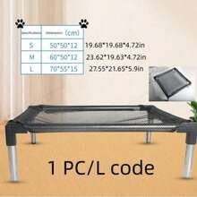 1 chiếc giường cho thú cưng bằng thép không gỉ, sử dụng được quanh năm, vải lưới có thể tháo rời và giặt được, dành cho chó. - màu đen - Xem 16