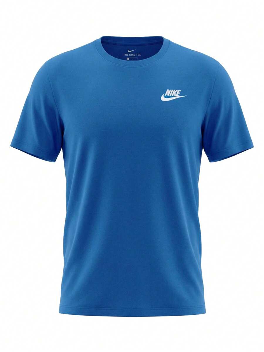 Nike Club Men's T-Shirt Blue - LT PHOTO BLUE/WHITE - View 1