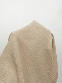 Franclia 法式极简亚麻短袖衬衫，春夏新款V领系带露脐上衣，泡泡袖收腰休闲度假工作装 - 杏色 - 查看 7