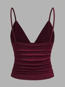 SHEIN EZwear 3件套女士吊带背心，蕾丝拼接，褶皱腰身，夏季女士吊带背心，沙滩装，外出装 - 彩色 - 查看 6