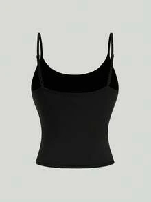 Girlism 4pcs/Set Teen Girls Cropped Casual Camisole Tops, Suitable For Spring, Summer, Autumn And Winter - Dark Grey - View 6