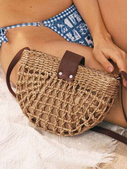 Swim Mod Lightweight,Casual Hollow Out Design Straw Bag,Mother's Day Gift For Mom Knit For Teen Girls Women College Students Perfect For College,Outdoors,Travel,Outings,Shopping, Beach Essentials Women Bags For Vacation & Holiday, Wicker Bag, Eye-Catching Beach Bag Summer, Summer Straw Beach Bag For Women, Hottest Beach Bags For Women, Newest Holiday Bag