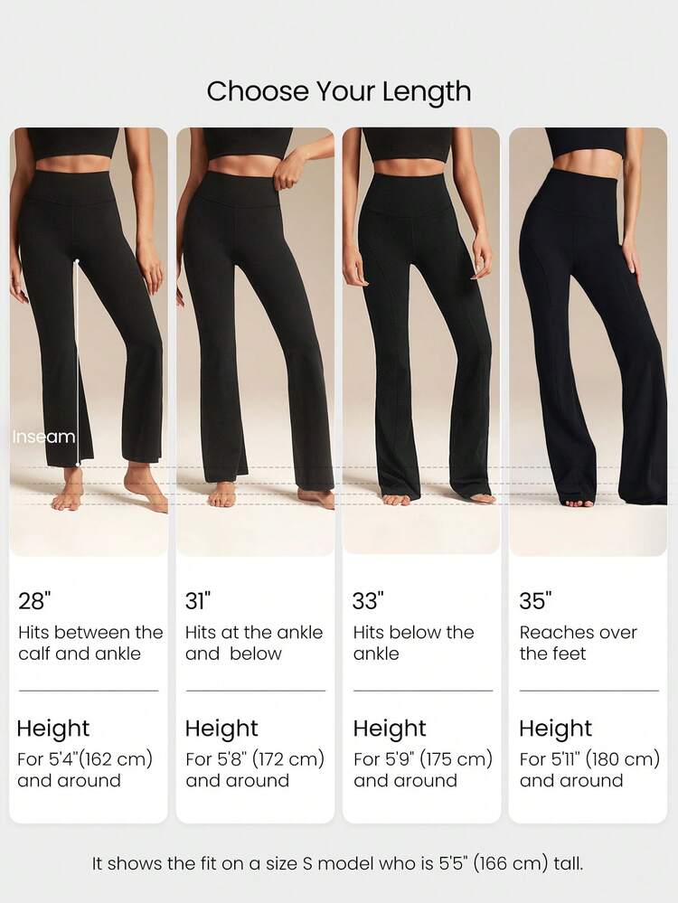 33" FeatherFit™ Pantalon évasé taille haute doux comme du beurre, extensible, évacuant la transpiration, ultra-long, pour yoga, pilates, studio et activités quotidiennes