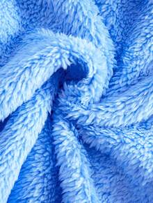 男婴可爱蓝色卡通图案连帽泳衣罩衫 - 藍色 - 查看 3