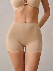 无缝弹力女士真丝打底裤，防滑舒适无缝女士内裤，女士三角裤 - 米色 - 查看 1