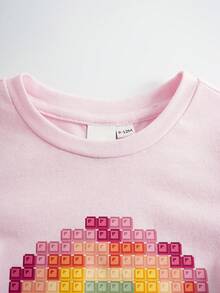 Tetris™ X SHEIN 女婴彩色键盘印花T恤和短裤套装 - 彩色 - 查看 3