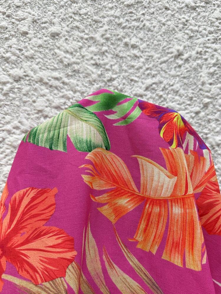 Plus Size Women's Summer Casual Vacation Country Floral Print Sleeveless Asymmetric Hem  Blouse Top Shirt,Summer Holiday,Spring Break Outfits ,Vacation Outfits Women ,Holiday Outfits For Women,Going Out Outfits,2026 New Clothes,Simple And Fashionable For Everyday Wear,Pink Top,Beach Outfits For Women ,Casual Vacation Boho Top, Hawaiian Tops For Women, Beach Shirts For Women