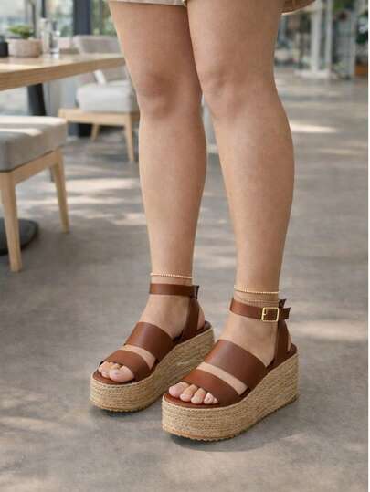 301 Sandalia Plataforma Yute con Hebilla Dorada, moda, primavera, calor – Altura Cómoda Verano 2026