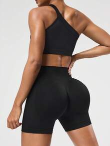 Eassivo Eassivo Bộ đồ thể thao nữ màu trơn gồm áo croptop không tay và quần short, áo ngực thể thao và quần short, bộ đồ tập luyện nữ với quần short biker, bộ đồ tập luyện một vai, bộ đồ tập luyện gồm quần short và áo, áo ngực thể thao một vai, áo ngực thể thao chạy bộ và quần short biker, bộ 4 áo tập luyện một vai, áo ngực thể thao bất đối xứng, bộ áo ngực thể thao và quần short, đồ thể thao nữ, bộ đồ 2 mảnh mùa hè cho nữ, bộ đồ tập luyện nữ, quần áo tập gym cho nữ, áo thể thao nữ, quần áo tập thể dục. - màu đen - Xem 2
