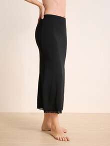 Hourtrue Hip Fashion Long Half-Body Skirt Shaping Bottoming Skirt Slim And Thin Inner Skirt Daily Outer Wear Petticoat (Micro Shaping) - Black - View 6